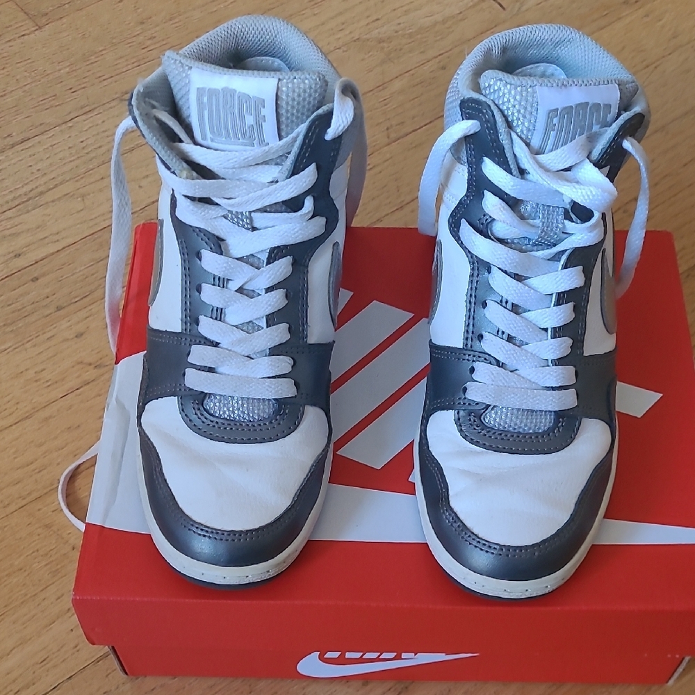 Nike High-Top Sneakers - White and Gray